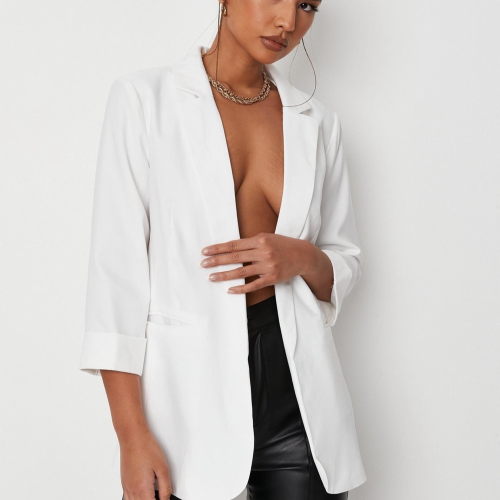 Missguided White Boyfriend Blazer - US 6